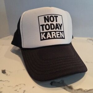 Not‎ Today Karen Otto Collection Blk/wht Mesh Snap Back Trucker Cap